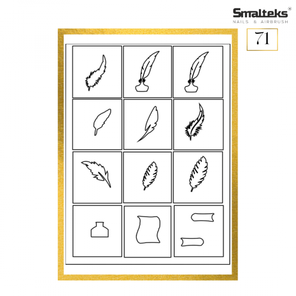 Plantilla para aerografía y diseño de uñas Smalteks 71