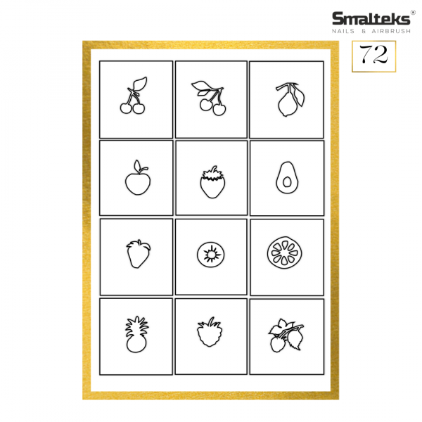 Plantilla para aerografía y diseño de uñas Smalteks 72