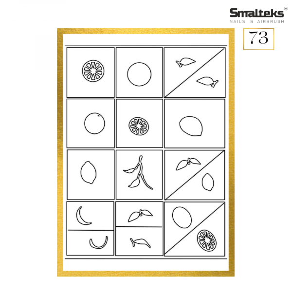 Plantilla para aerografía y diseño de uñas Smalteks 73