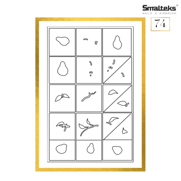 Plantilla para aerografía y diseño de uñas Smalteks 74