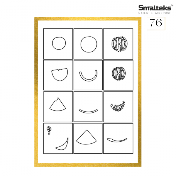 Plantilla para aerografía y diseño de uñas Smalteks 76