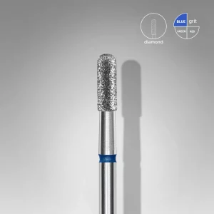 Fresa manicura Diamante Cilíndrica Redondeada Azul EXPERT Diámetro De 2,3mm / Parte de Trabajo de 6,5mm Staleks #33 SKU: FA30B023/6.5