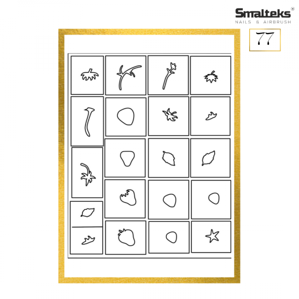 Plantilla para aerografía y diseño de uñas Smalteks 77
