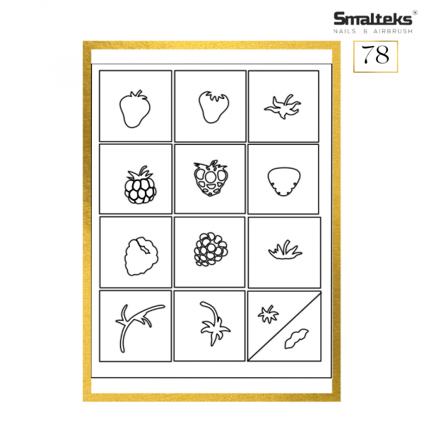 Plantilla para aerografía y diseño de uñas Smalteks 78
