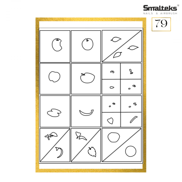 Plantilla para aerografía y diseño de uñas Smalteks 79