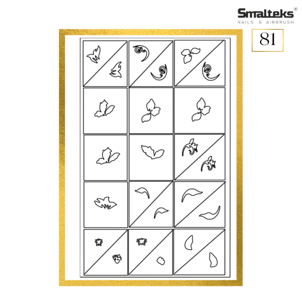 Plantilla para aerografía y diseño de uñas Smalteks 81