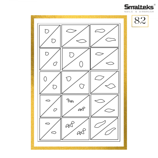 Plantilla para aerografía y diseño de uñas Smalteks 82