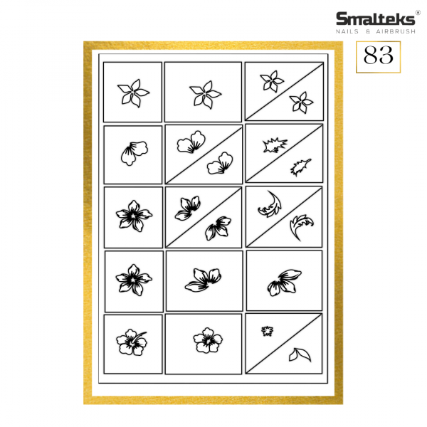 Plantilla para aerografía y diseño de uñas Smalteks 83