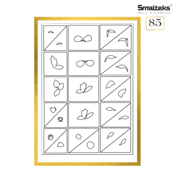 Plantilla para aerografía y diseño de uñas Smalteks 85