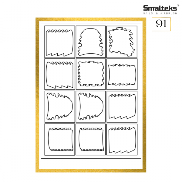 Plantilla para aerografía y diseño de uñas Smalteks 91
