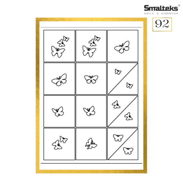 Plantilla para aerografía y diseño de uñas Smalteks 92