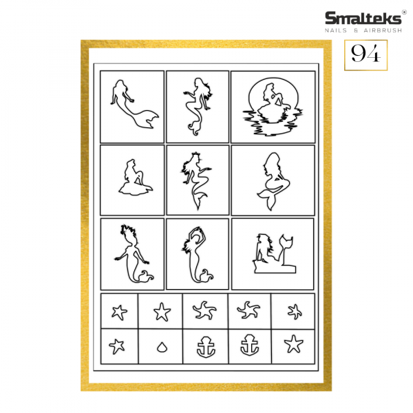 Plantilla para aerografía y diseño de uñas Smalteks 94