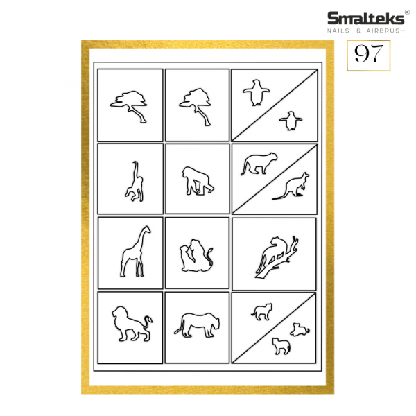 Plantilla para aerografía y diseño de uñas Smalteks 97