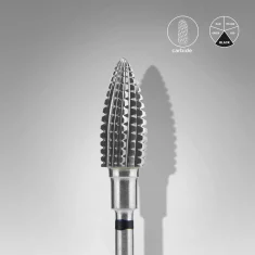 Fresa retirada de Carburo de Tungsteno para uñas, Cono De Pino, Negra, Dura, EXPERT, Diámetro De La Cabeza 6mm / Parte De Trabajo 14mm Staleks #15 SKU: FT110H060/14