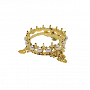 Soporte pinceles corona dorada