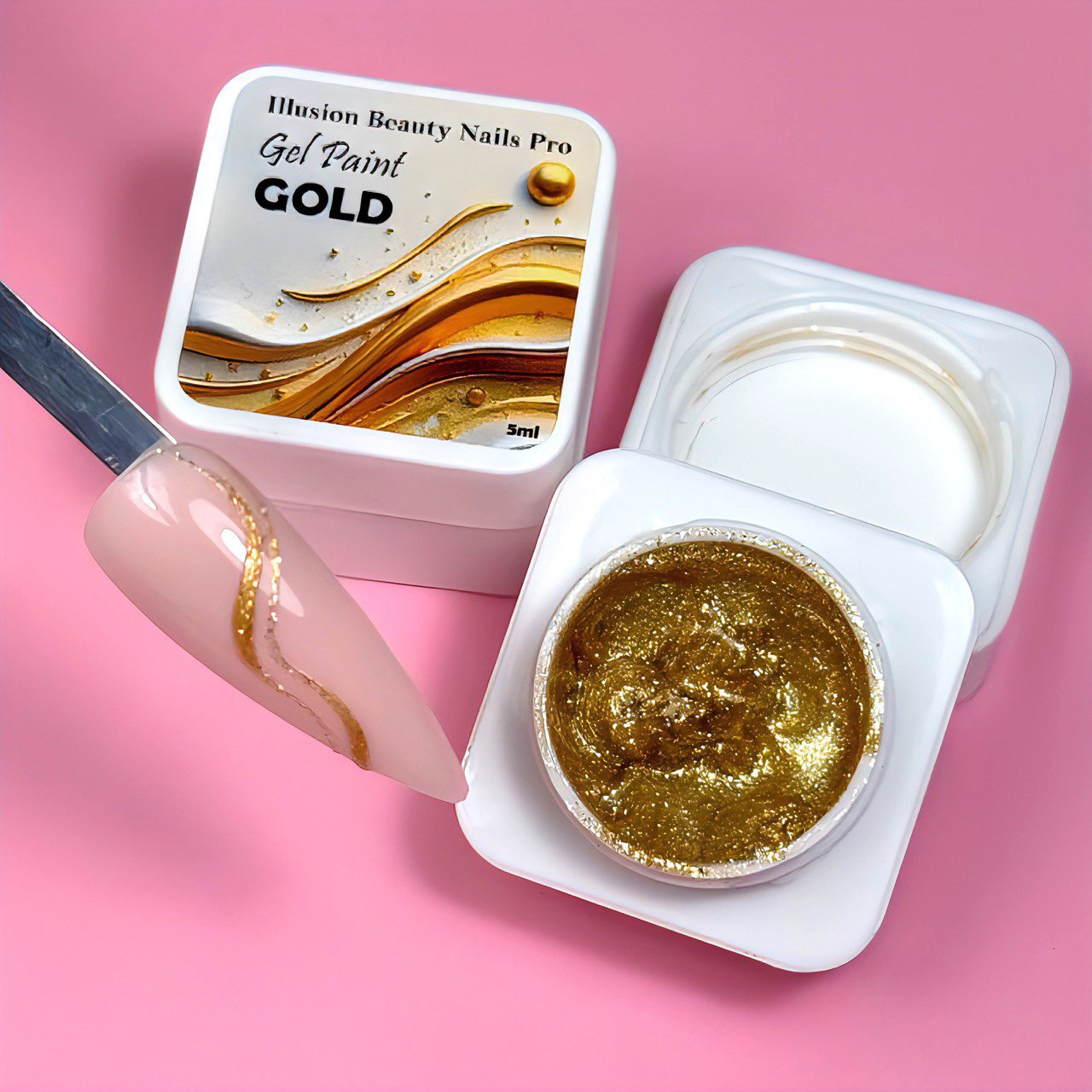 Gel paint Gold 6 illusion beauty Nails - 5gr