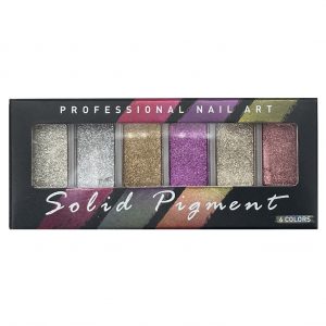 Paleta 6 pigmentos solidos nail art