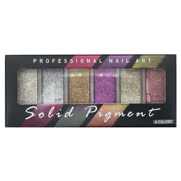 Paleta 6 pigmentos solidos nail art