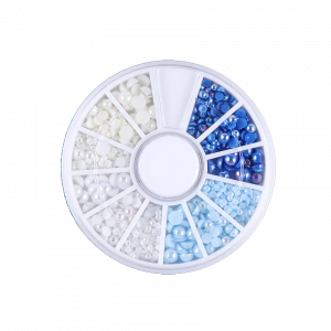 Rueda de Perlas Azules y Blancas