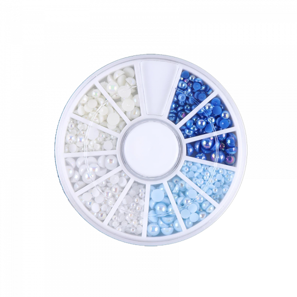 Rueda de Perlas Azules y Blancas