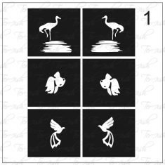 Plantilla para aerografía y diseño de uñas Nº 1