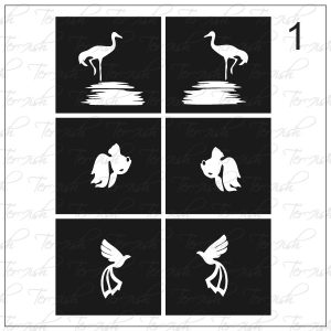 Plantilla para aerografía y diseño de uñas Nº 1