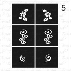 Plantilla para aerografía y diseño de uñas Nº 5
