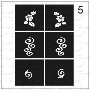 Plantilla para aerografía y diseño de uñas Nº 5