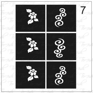 Plantilla para aerografía y diseño de uñas Nº 7