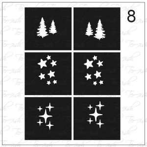 Plantilla para aerografía y diseño de uñas Nº 8