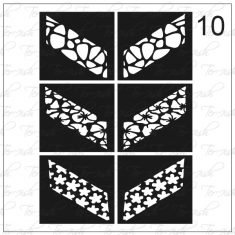 Plantilla para aerografía y diseño de uñas Nº 10