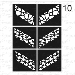 Plantilla para aerografía y diseño de uñas Nº 10