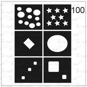 Plantilla para aerografía y diseño de uñas Nº 100