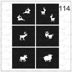 Plantilla para aerografía y diseño de uñas Nº 114