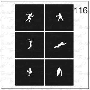 Plantilla para aerografía y diseño de uñas Nº 116