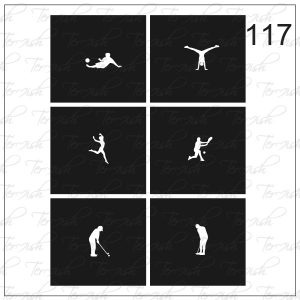 Plantilla para aerografía y diseño de uñas Nº 117