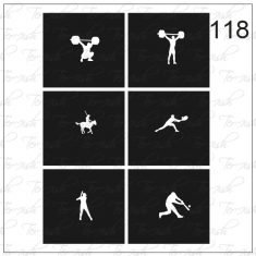 Plantilla para aerografía y diseño de uñas Nº 118