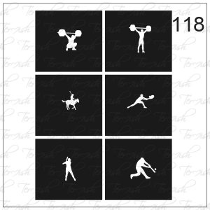 Plantilla para aerografía y diseño de uñas Nº 118
