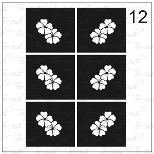 Plantilla para aerografía y diseño de uñas Nº 12