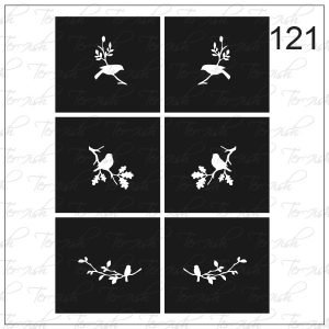 Plantilla para aerografía y diseño de uñas Nº 121