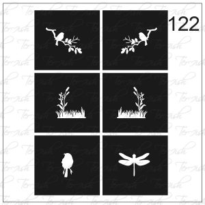 Plantilla para aerografía y diseño de uñas Nº 122