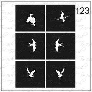 Plantilla para aerografía y diseño de uñas Nº 123