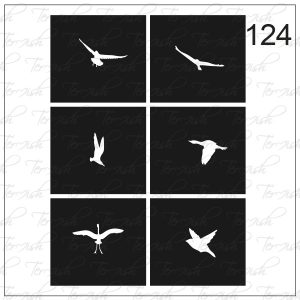 Plantilla para aerografía y diseño de uñas Nº 124