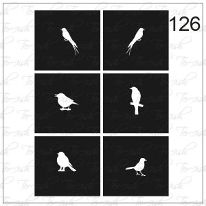 Plantilla para aerografía y diseño de uñas Nº 126