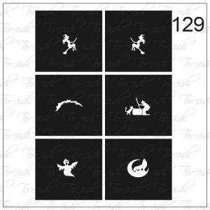 Plantilla para aerografía y diseño de uñas Nº 129
