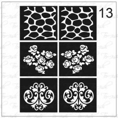 Plantilla para aerografía y diseño de uñas Nº 13