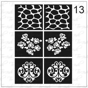 Plantilla para aerografía y diseño de uñas Nº 13