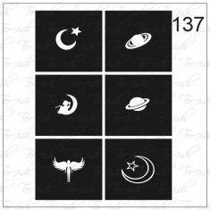 Plantilla para aerografía y diseño de uñas Nº 137