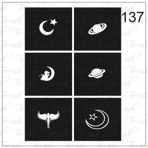 Plantilla para aerografía y diseño de uñas Nº 137