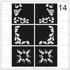 Plantilla para aerografía y diseño de uñas Nº 14